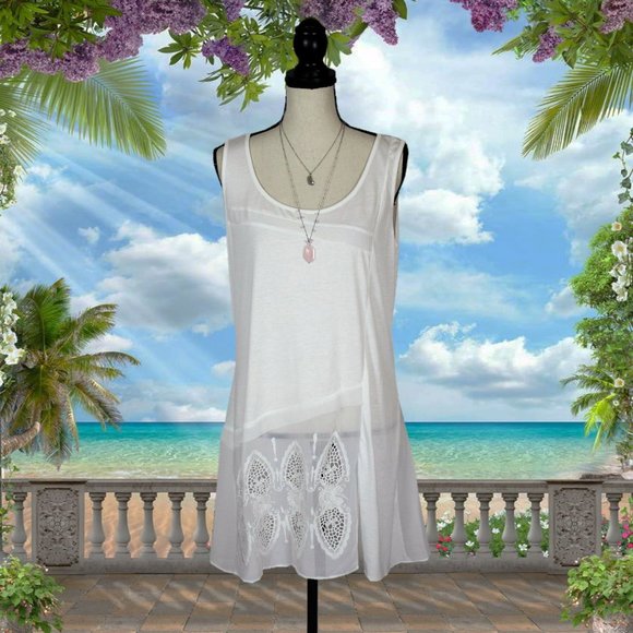 Monoreno Other - TRADED- NWT Monoreno White Swim Cover-Up Large